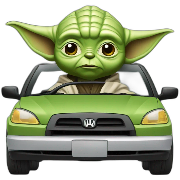 Yoda driving 2001 Honda civic emoji