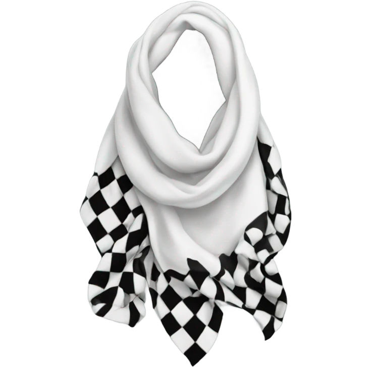 white scarf with check and thin black lines  emoji