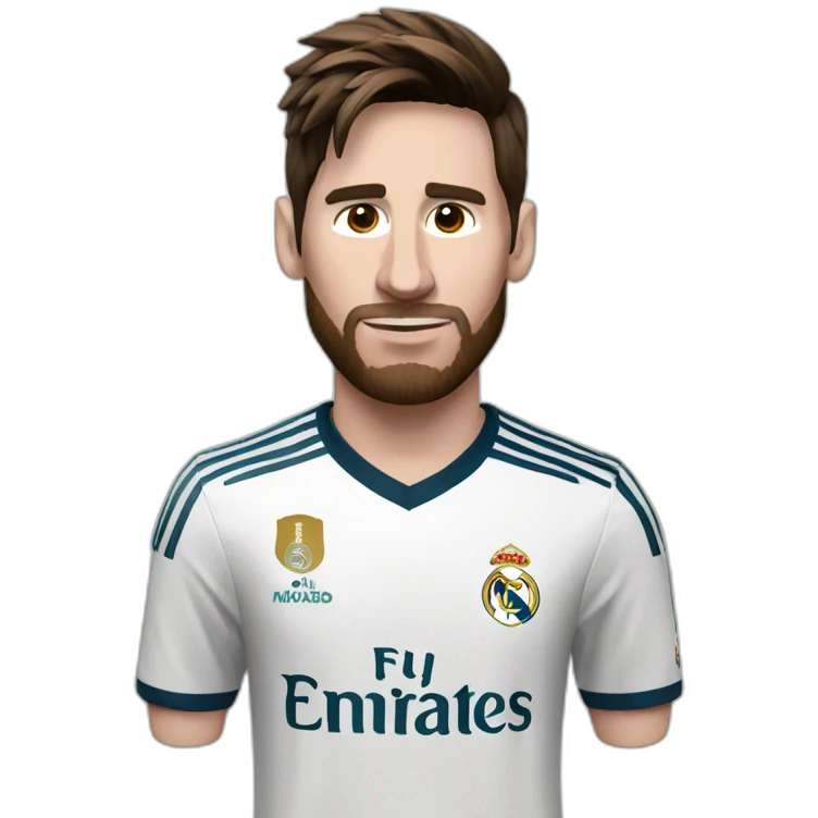 messi with real madrid jersey emoji