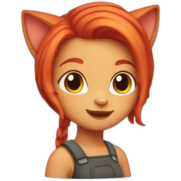 red hair cat-girl emoji