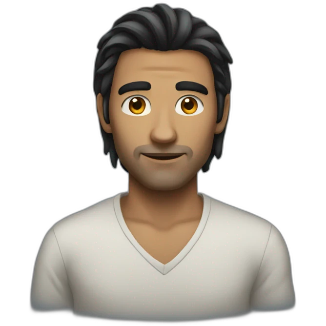 Tall man long dark hair emoji