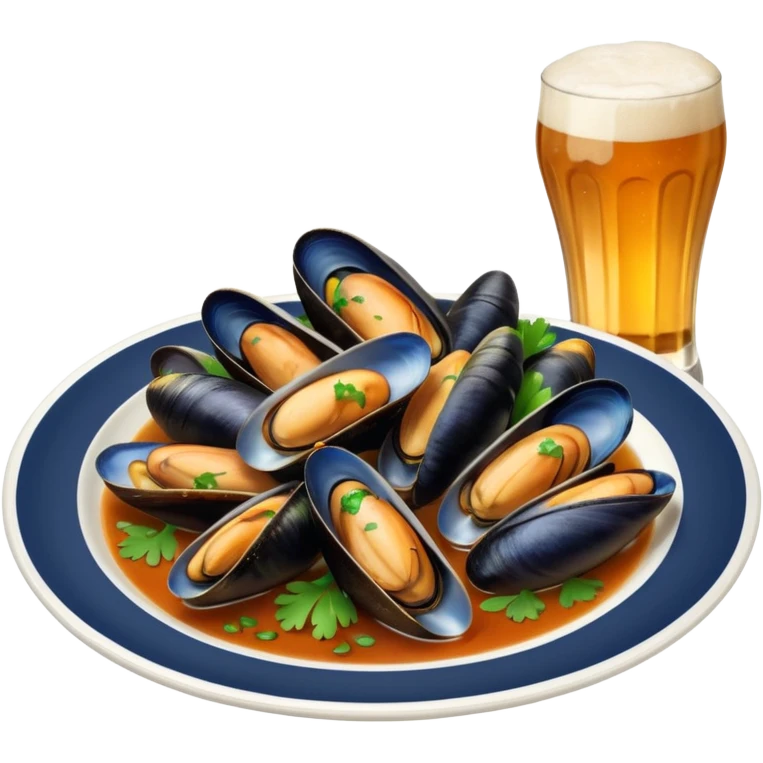 cozze con birra peroni emoji