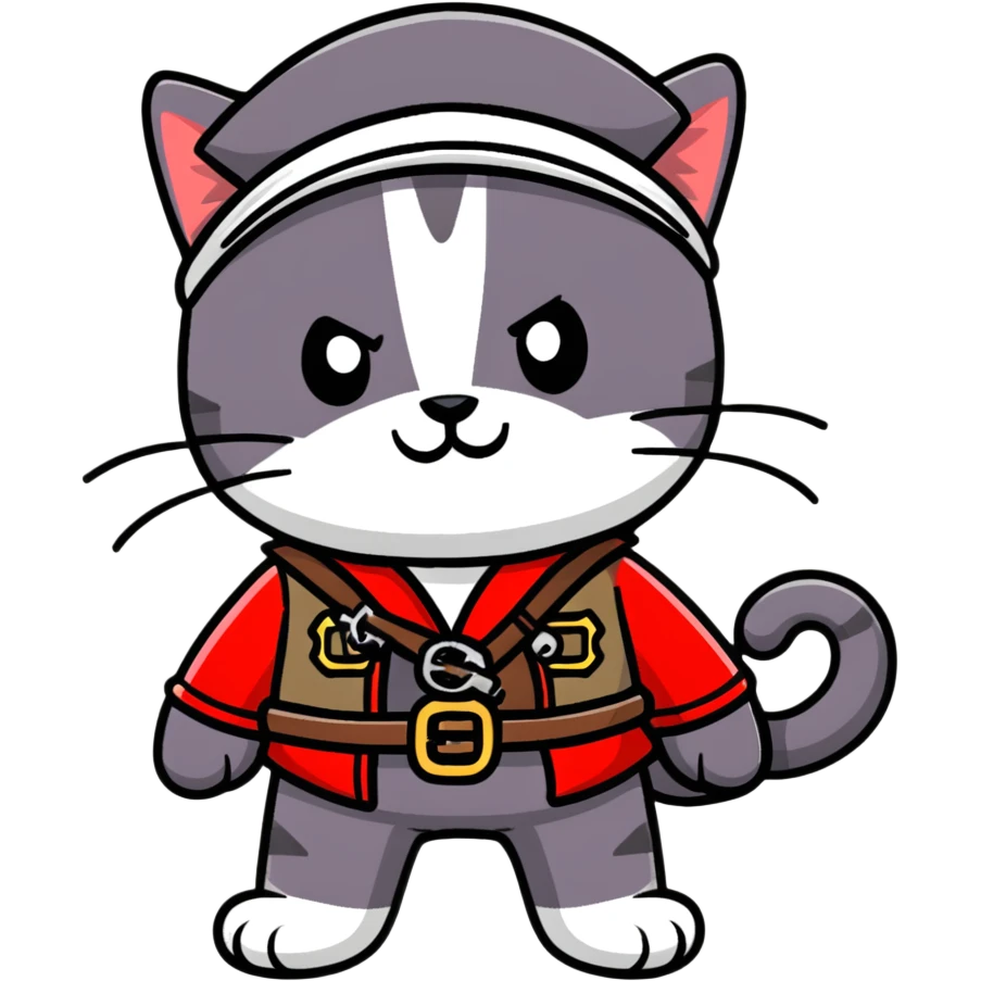 Skibidi cat pirate with Vietnam War gear in a jungle background emoji