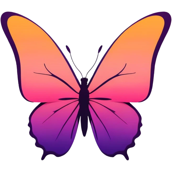 Butterfly shaped sunrise emoji