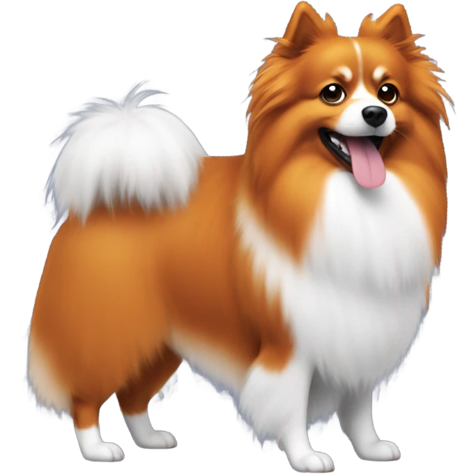 Two spitz one black and white and the other orange emoji