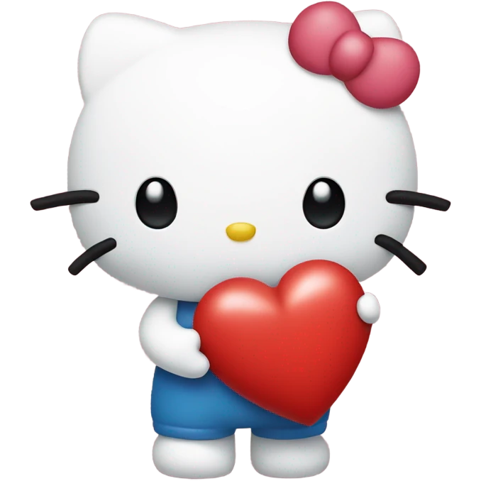hello kitty holding a heart emoji
