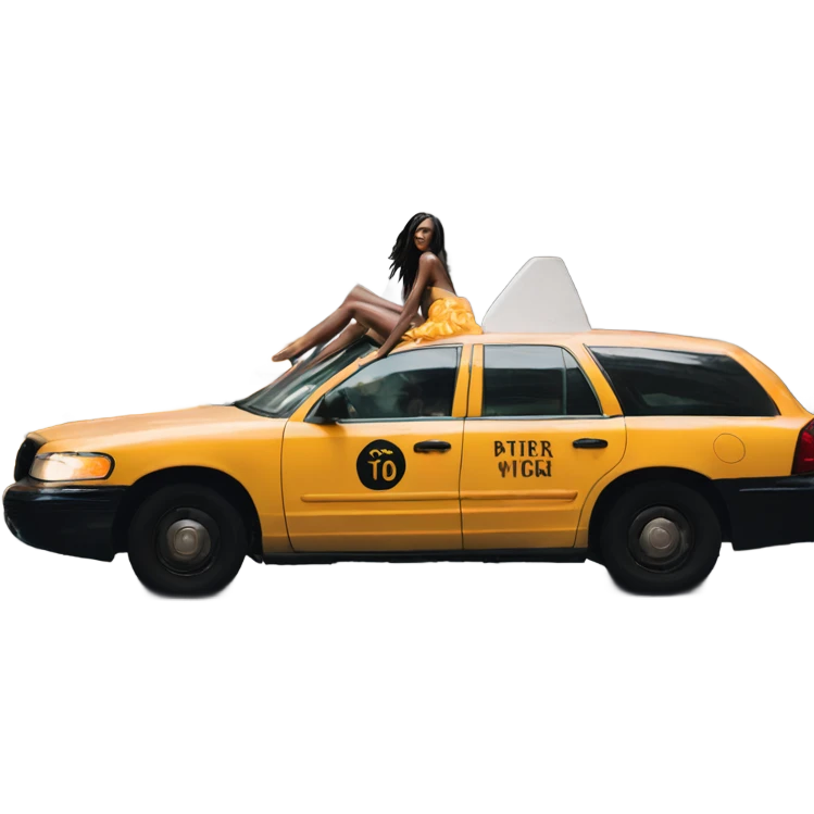 Photo of Victoria secret model posing on a taxi  emoji