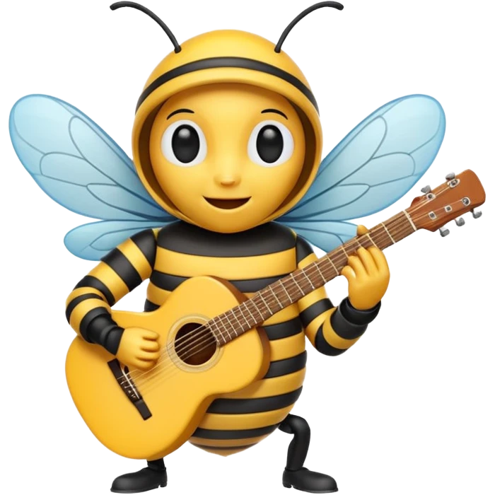 bee playing guitar emoji