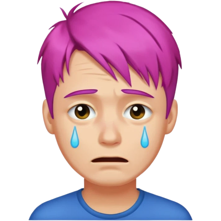 man crying with colored hair emoji