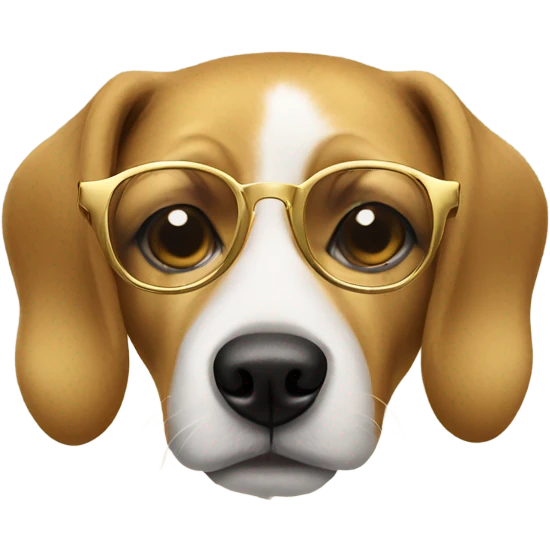 Dog in Gold glasses emoji