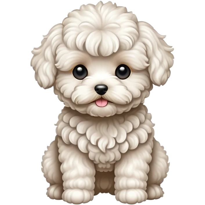White curly maltipoo emoji