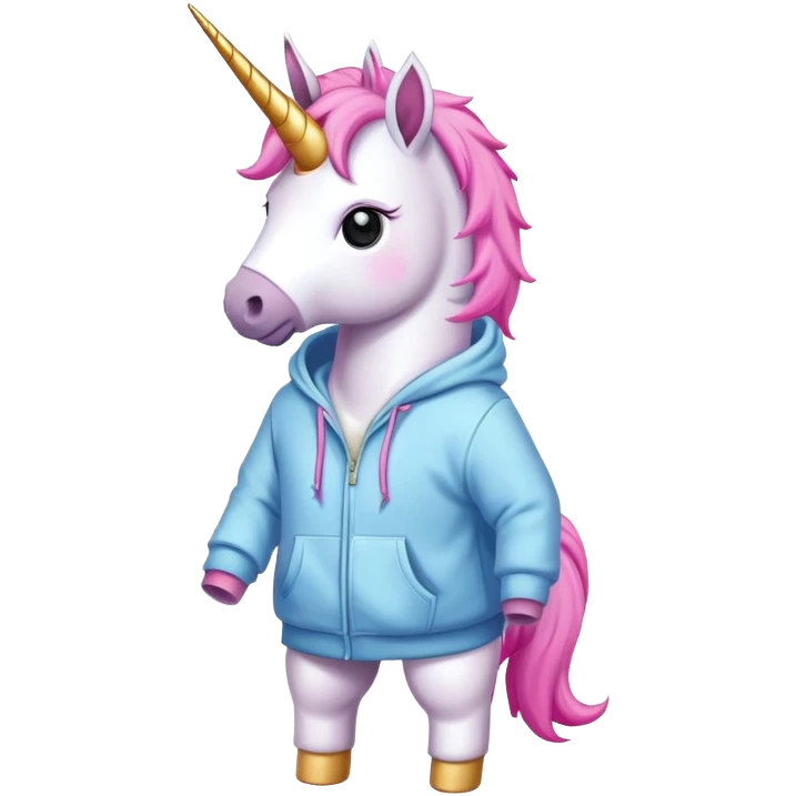 unicorn wearing a hoodie emoji
