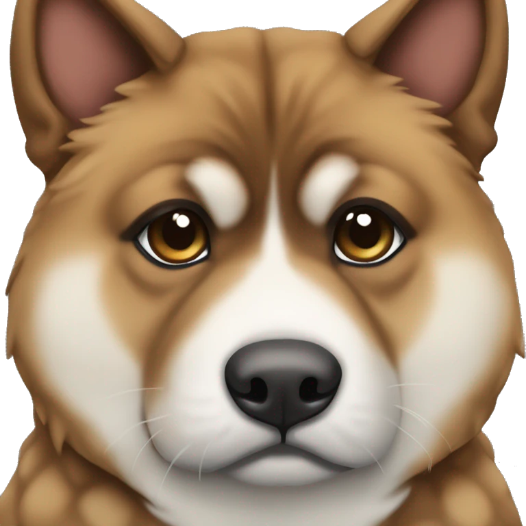 Tortoise shell Akita with no white emoji