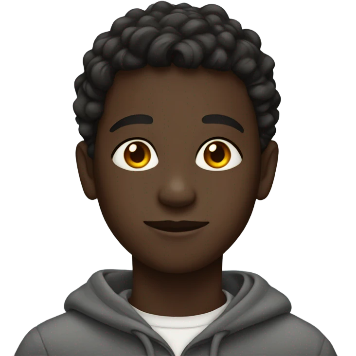 dark-skinned boy with earrings wearing sweat-shirt emoji