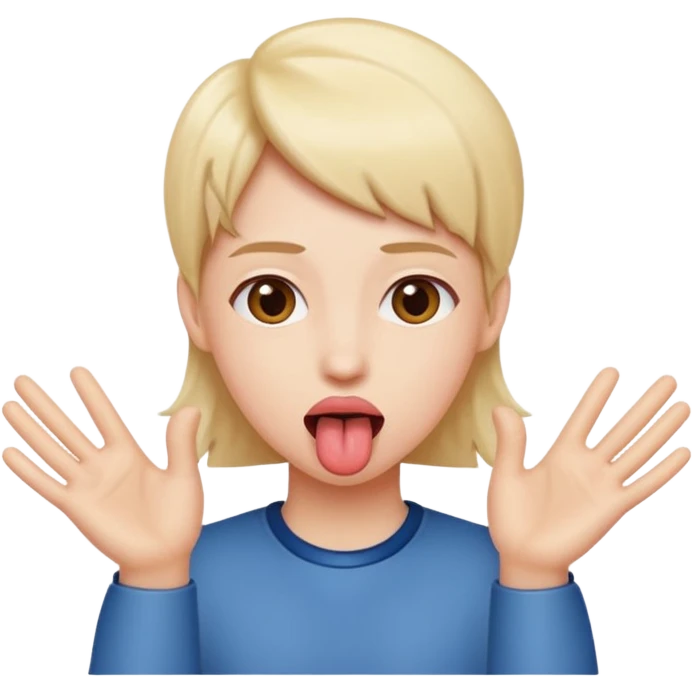 tounge out with hands to the side emoji