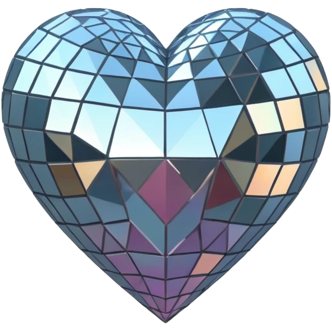 disco ball in shape of a heart emoji