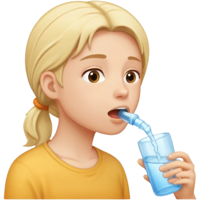 person rinsing mouth with water, side view emoji