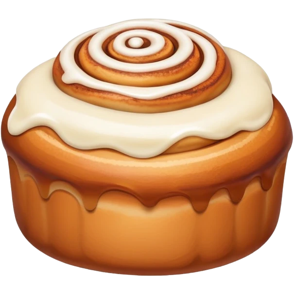 Cute cinnamon bun with icing on top emoji