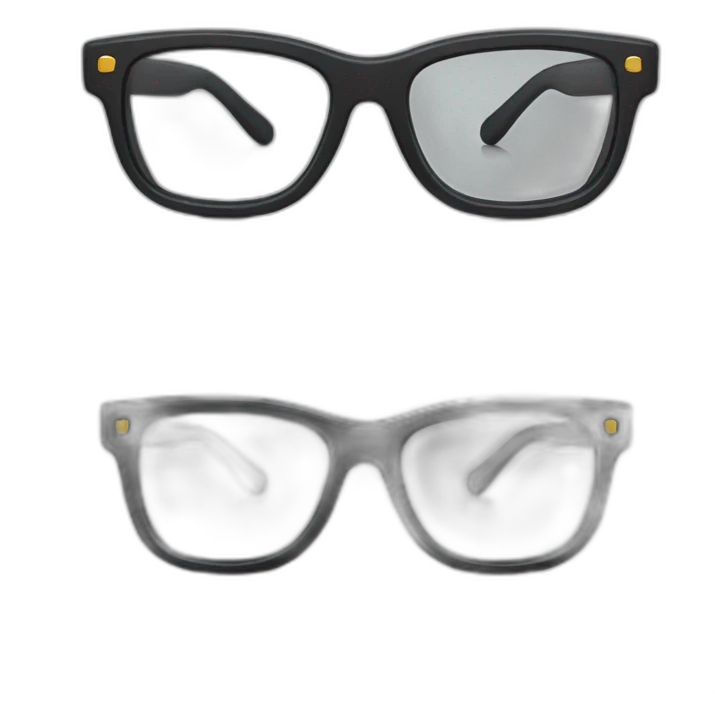 Black glasses and without a chain emoji