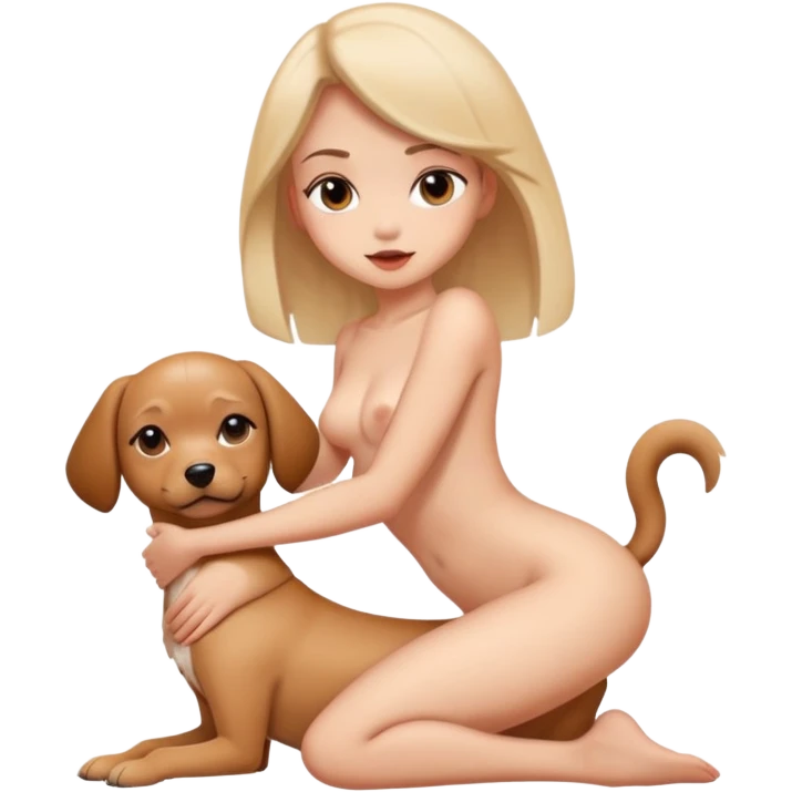 Girl doggy pose nude emoji