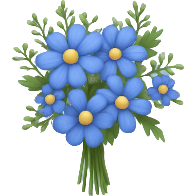 Blue wild flower bouquet  emoji