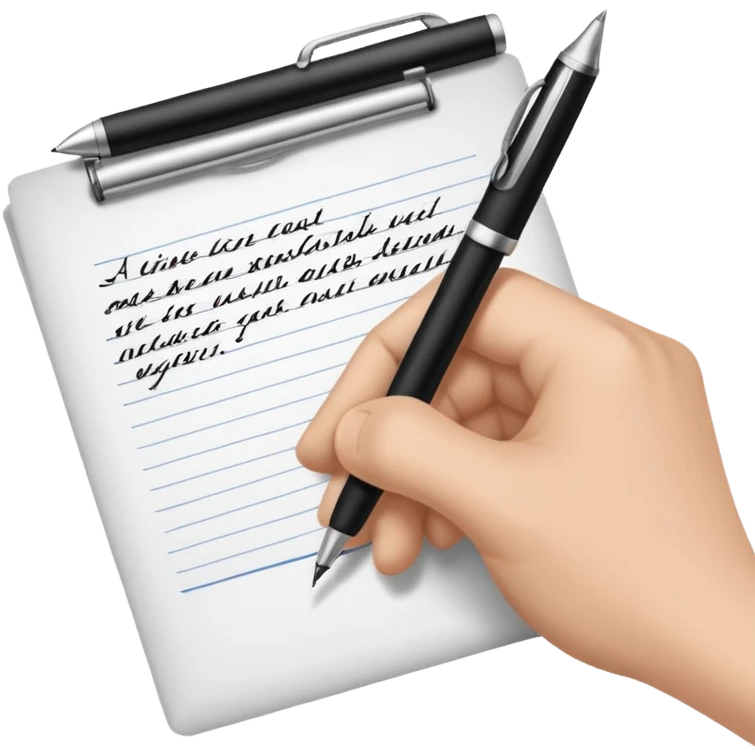 hand with write on the paper emoji