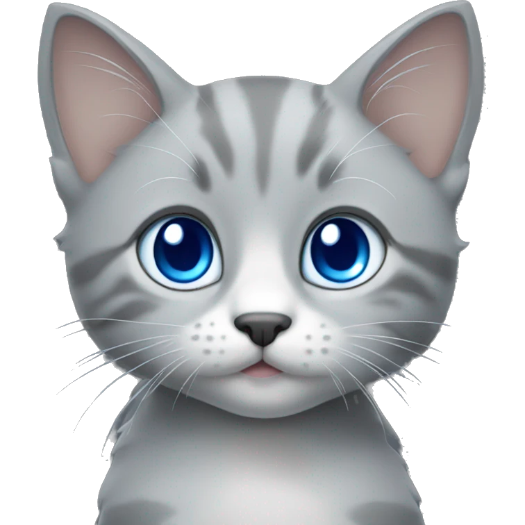 grey kitten with blue eyes  emoji