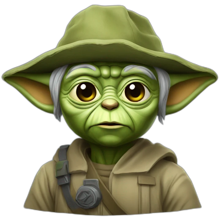 Yoda general in Ukraine in cap military  emoji