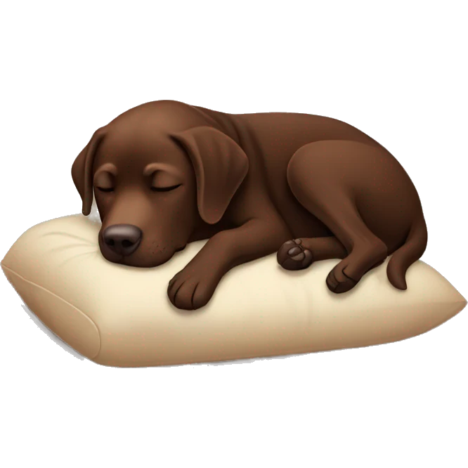 Chocolate Labrador sleeping emoji