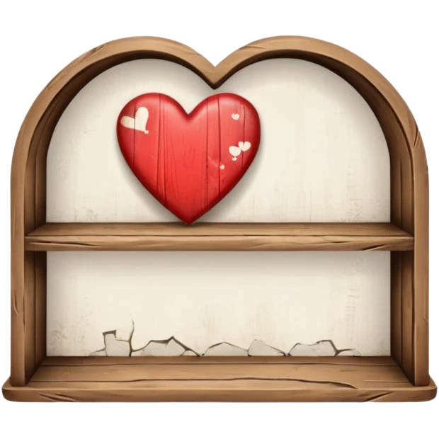 Vintage heart shelf cottagecore emoji