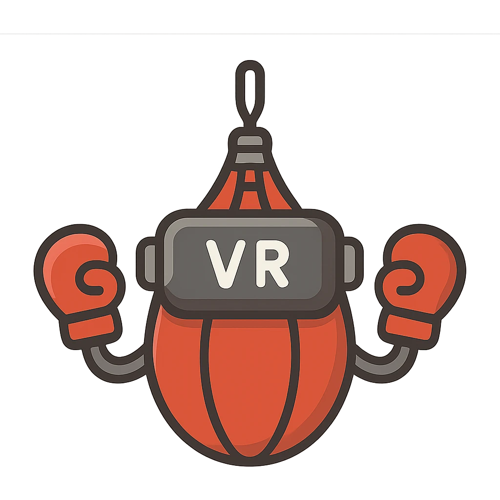 flat toon cartoon style speed bag with VR headbands and headwrists emoji
