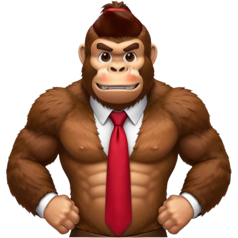 Donkey Kong🦍💪🐵 with red tie emoji