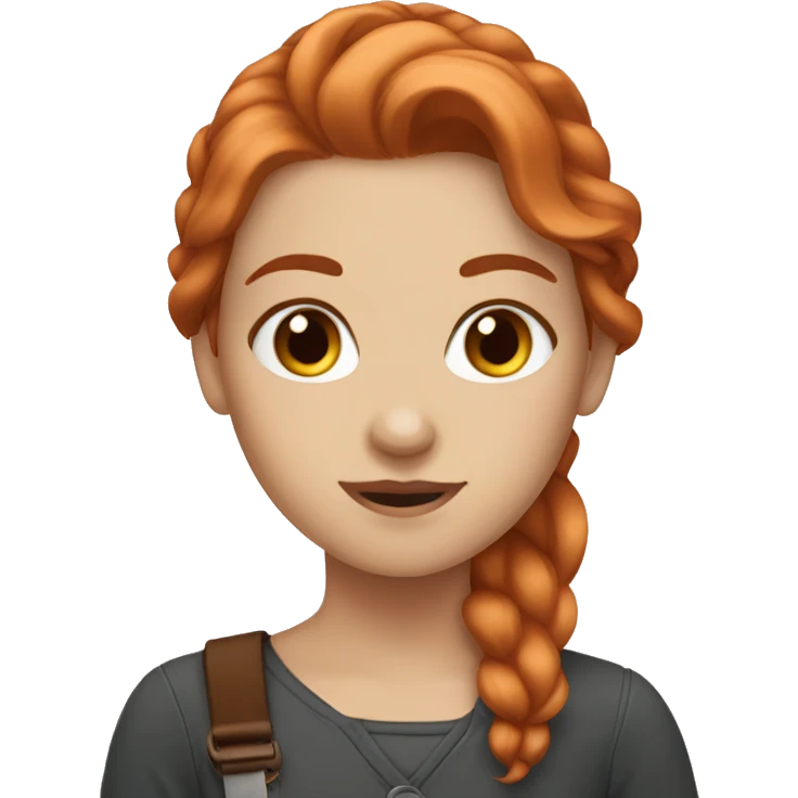 White girl with copper hair emoji