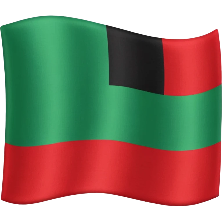 plain Flag with Red, Black and Green horizontal stripes flag  with no flag pole emoji