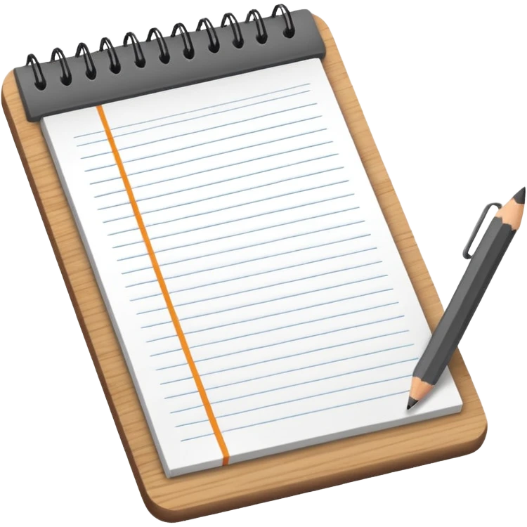 notepad with pencil emoji