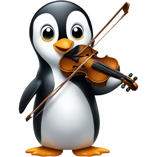 Penguin playing violin emoji