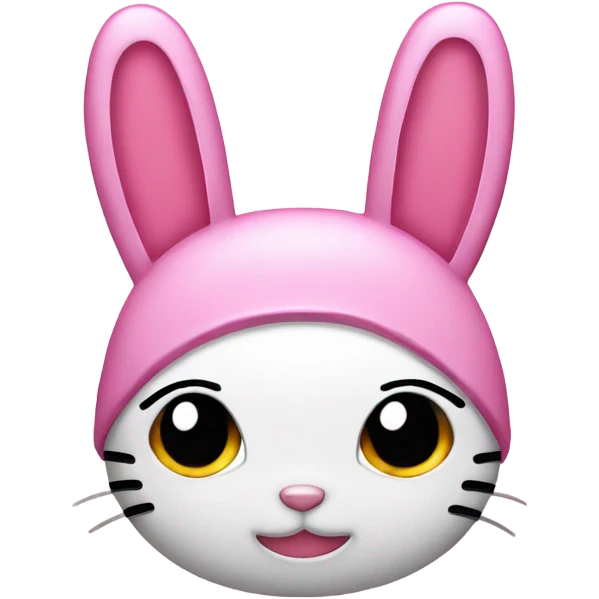Hello Kitty wearing pink bunny ears  emoji