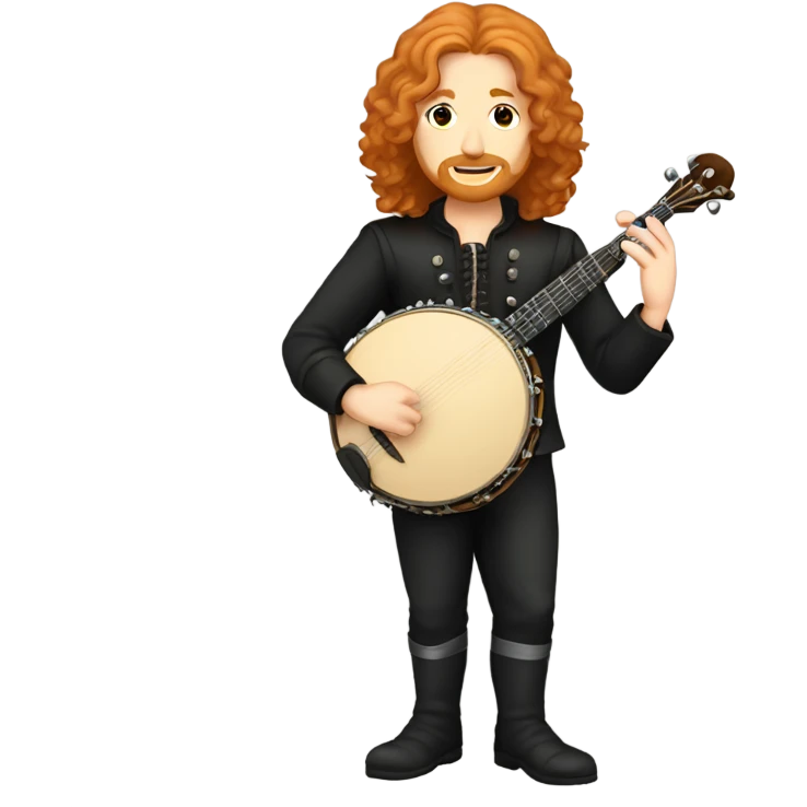 Antonio Vivaldi adult ginger hair chibi standing banjo  emoji