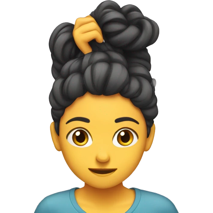 Girl pulling at her hair emoji