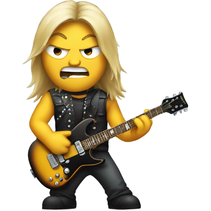 Heavy metal guitar player emoji