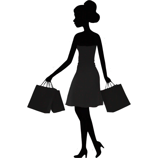 silhouette of woman shopping emoji