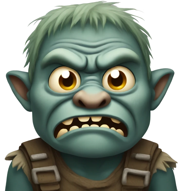 Scared angry troll emoji