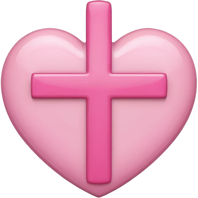 Heart infront of cross, pink emoji