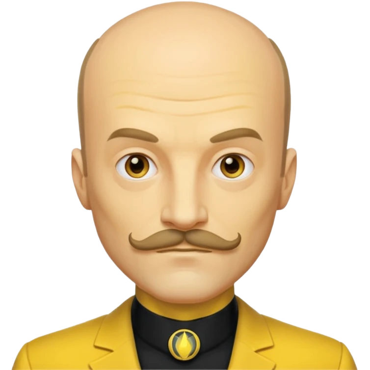 dc sinestro yellow outfit with mustache and balding head emoji