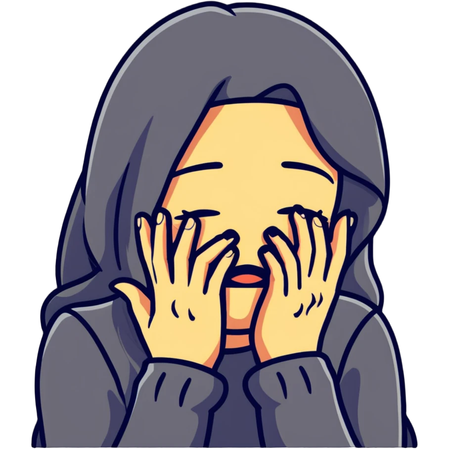 crying woman covering her face with hands emoji