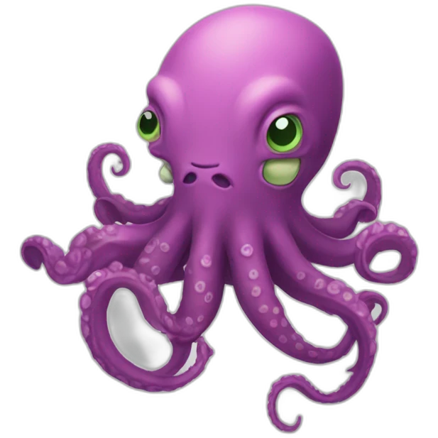cute kraken holding a sign GG emoji
