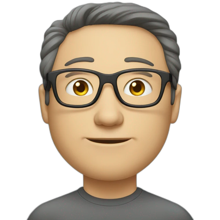 middle-age-lean-white-man-with-black-hair-&-glasses-wearing-tesla-t-shirt emoji