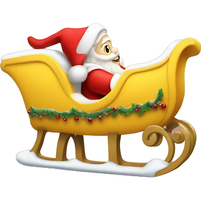 yellow Santa in red sleigh emoji