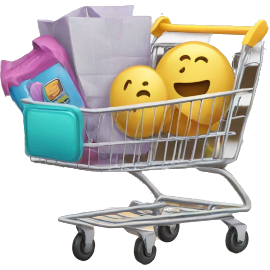 shopping cart with boxies emoji