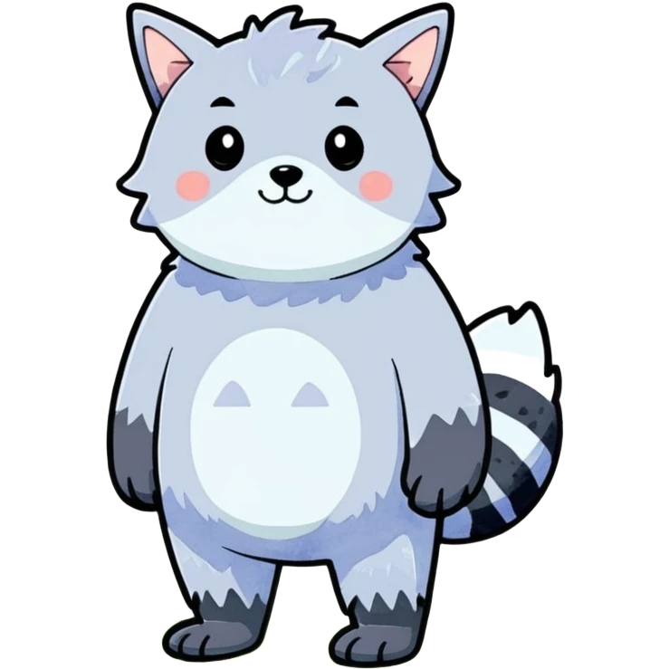 watercolor furry creature in a misty forest emoji